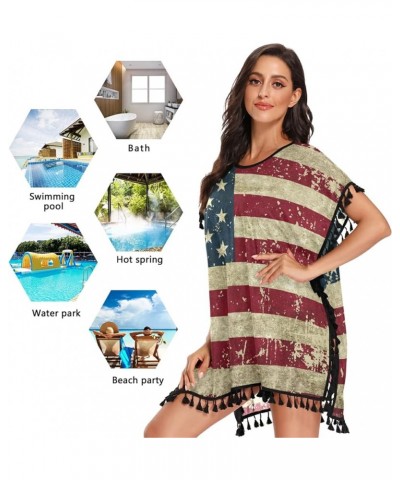 Women Chiffon Swimsuit Cover up Tassel Bathing Suit Cover ups Black 7 $13.24 Swimsuits