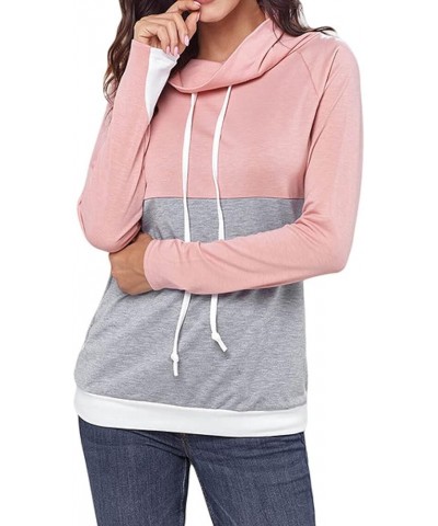 Womens Vintage Sweatshirts Classic Cowl Neck Fitting Long Sleeve Hoodies Jumper Top for Ladies Pink(251483 ) $24.19 Hoodies &...