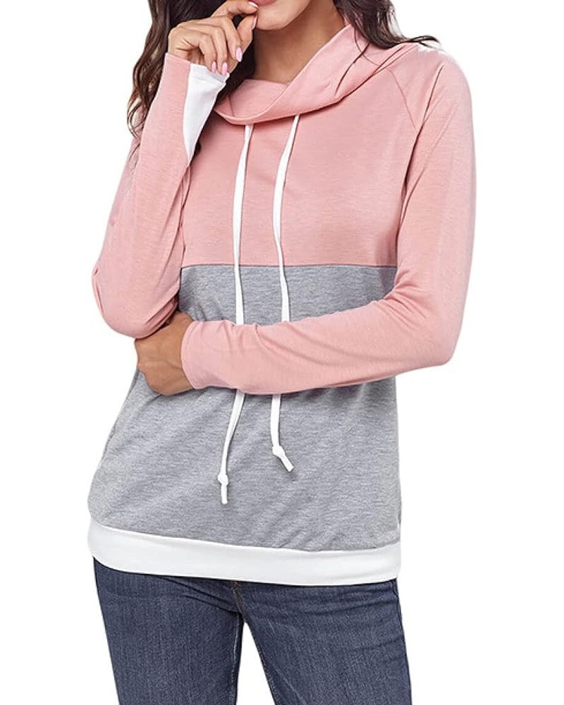 Womens Vintage Sweatshirts Classic Cowl Neck Fitting Long Sleeve Hoodies Jumper Top for Ladies Pink(251483 ) $24.19 Hoodies &...