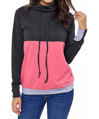 Womens Vintage Sweatshirts Classic Cowl Neck Fitting Long Sleeve Hoodies Jumper Top for Ladies Pink(251483 ) $24.19 Hoodies &...