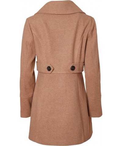 Womens Mid-Length Single Breasted Wool Look Dress Coat with Pockets Camel $39.95 Coats