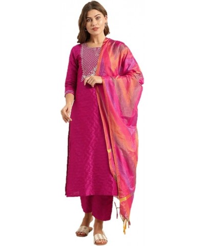 kurta set for womens with dupatta indian party wear kurti tops with palazzo trouser pants set Magenta & Gold-toned $36.91 Sle...