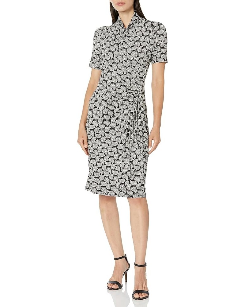 Women's Short Sleeve Cascade Wrap Dress Print $56.19 Dresses