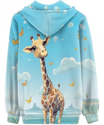 Womens Hoodies Zip Up Hoodie Y2K Women Clothes Sweatshirts Fall Fashion Outfits Giraffe Butterfly $21.65 Hoodies & Sweatshirts