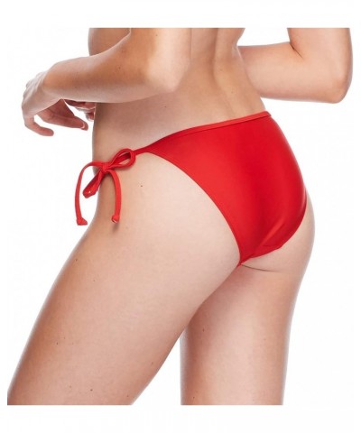 Women's Standard Smoothies Tie Side Solid Fuller Coverage Bikini Bottom Swimsuit Smoothie True Red $8.82 Swimsuits