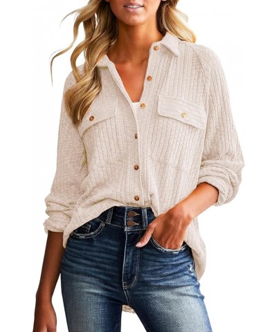 Spring Summer Tops for Women Fashion 2024 Long Sleeve Blouses and Button Down Shirts Dressy Casual White $16.20 Blouses