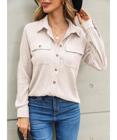 Spring Summer Tops for Women Fashion 2024 Long Sleeve Blouses and Button Down Shirts Dressy Casual White $16.20 Blouses