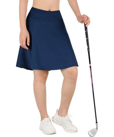 Women's 20" Knee Length Skorts Skirts Casual High Waist Athletic Tennis Golf Skirt with Pockets Navy $19.88 Skirts