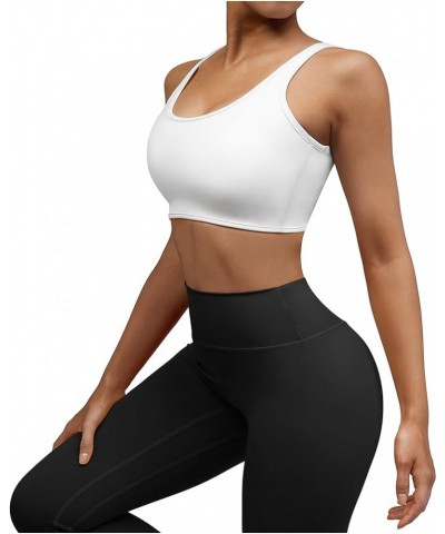 Backless Sports Bra for Women Spaghetti Strap Padded Workout Yoga Bra 7 White $15.94 Lingerie