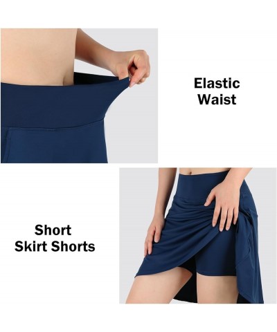 Women's 20" Knee Length Skorts Skirts Casual High Waist Athletic Tennis Golf Skirt with Pockets Navy $19.88 Skirts