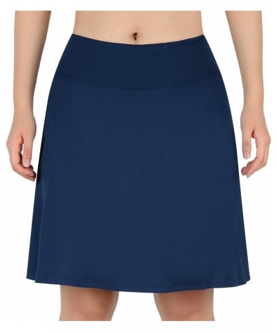 Women's 20" Knee Length Skorts Skirts Casual High Waist Athletic Tennis Golf Skirt with Pockets Navy $19.88 Skirts