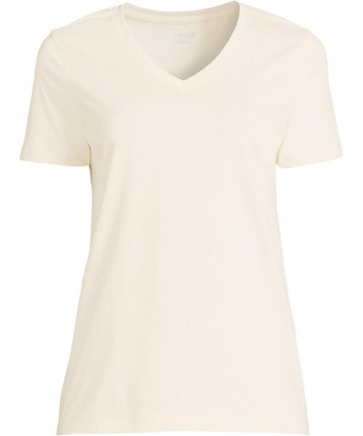 Women's Tall Relaxed Supima Cotton Short Sleeve V-Neck T-Shirt Fresh Ivory $17.46 T-Shirts