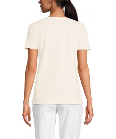 Women's Tall Relaxed Supima Cotton Short Sleeve V-Neck T-Shirt Fresh Ivory $17.46 T-Shirts