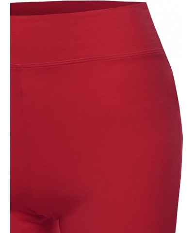 Women's Basic Solid Premium Cotton High Rise Bike Shorts Dark Red $8.95 Activewear