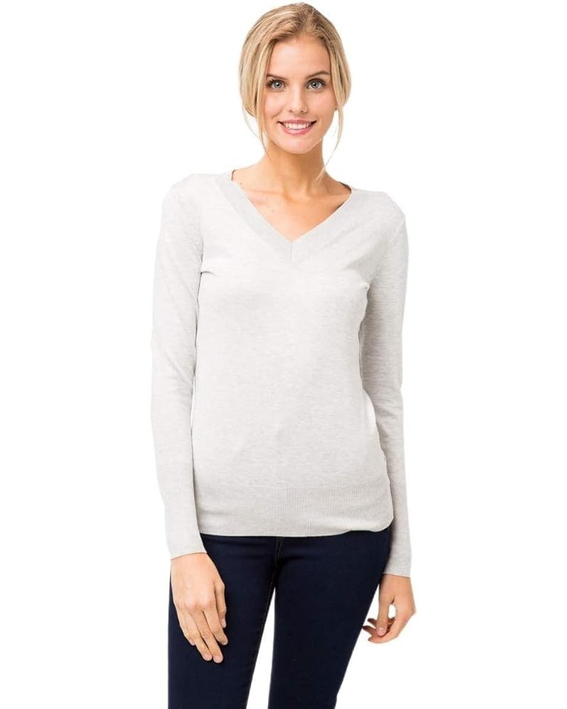 Soft Knit Pullover Sweater - V-Neck Casual Long Sleeve Heathergrey2 $12.50 Sweaters