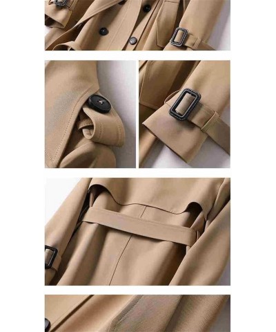 Women's Trench Coats Casual Double Breasted Drawstring Jackets Mountaineering Coat Windbreaker Black $35.00 Coats