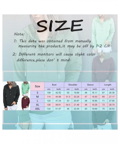 Hoodies for Women Button Up Casual Long Sleeve Hooded Sweatshirts 2023 Trendy Loose Fit Drawstring Pullover Tops with Pocket ...