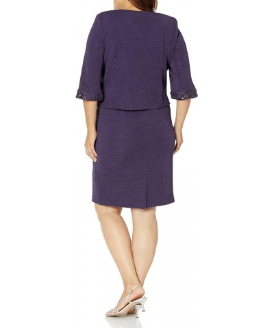 Women's Plus Size Day to Evening Jacket Dress Grape $31.60 Dresses