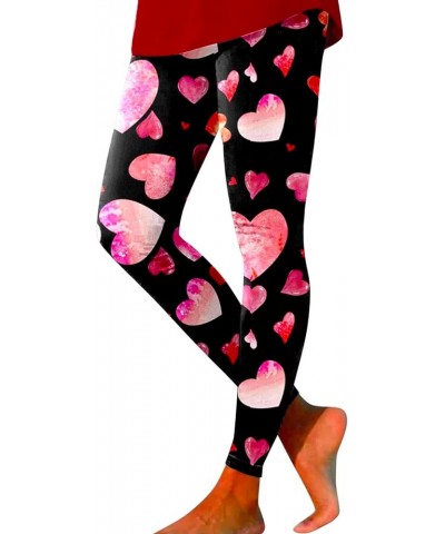 Valentines Day Leggings for Women Red Heart Love Pattern High Waist Sporty Leggings Valentine's Day Print Yoga Pants Z2-hot P...