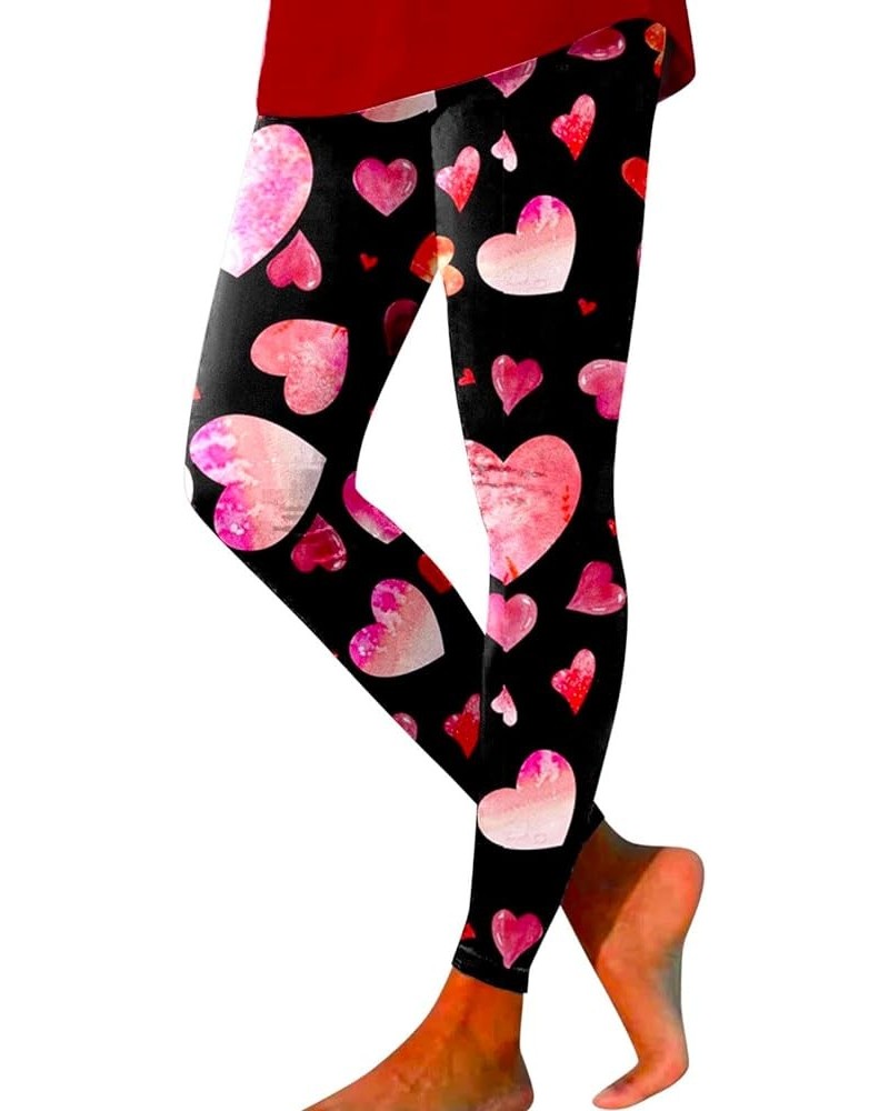 Valentines Day Leggings for Women Red Heart Love Pattern High Waist Sporty Leggings Valentine's Day Print Yoga Pants Z2-hot P...