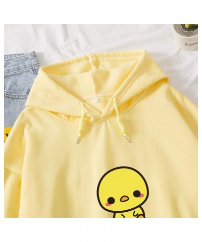 Womens Long Sleeve Sweatshirt Cartoon Cute Duck Printed Hoodie Pullover Tops Yellow $20.98 Hoodies & Sweatshirts