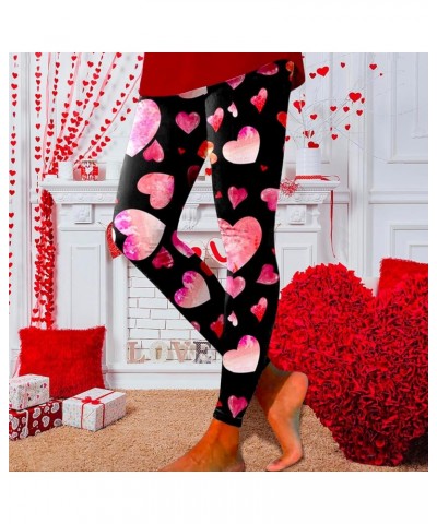 Valentines Day Leggings for Women Red Heart Love Pattern High Waist Sporty Leggings Valentine's Day Print Yoga Pants Z2-hot P...