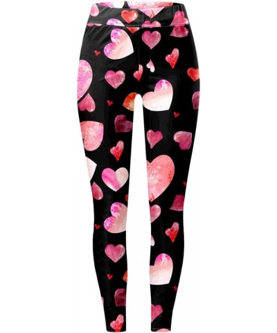 Valentines Day Leggings for Women Red Heart Love Pattern High Waist Sporty Leggings Valentine's Day Print Yoga Pants Z2-hot P...