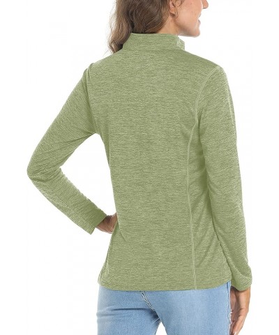 Women's UPF 50+ Hiking Shirts Sun Protection 1/4 Zip Quick Dry Lightweight Long Sleeve Outdoor Performance W-green $15.29 Act...