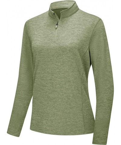 Women's UPF 50+ Hiking Shirts Sun Protection 1/4 Zip Quick Dry Lightweight Long Sleeve Outdoor Performance W-green $15.29 Act...