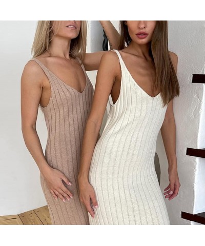 Women Crochet Knit Maxi Dresses Y2K Hollow Out Long Dresses Halter Neck Bodycon Dress Retro Party Dress Clubwear K-white $16....