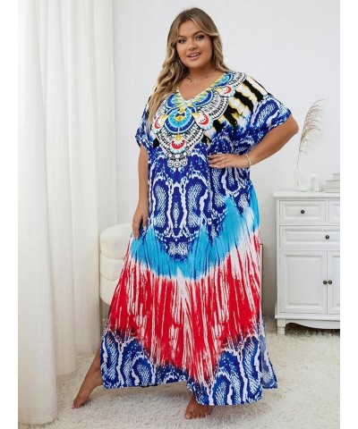 Women's wave neck Turkish caftan Ethnic Print kaftans Floral Print Over Sized Caftans Lounge wear Pang 1066-11 $19.71 Swimsuits