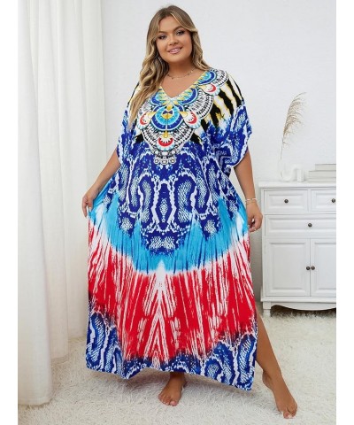 Women's wave neck Turkish caftan Ethnic Print kaftans Floral Print Over Sized Caftans Lounge wear Pang 1066-11 $19.71 Swimsuits