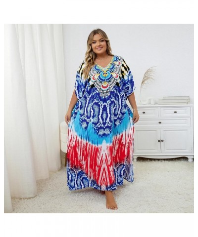 Women's wave neck Turkish caftan Ethnic Print kaftans Floral Print Over Sized Caftans Lounge wear Pang 1066-11 $19.71 Swimsuits