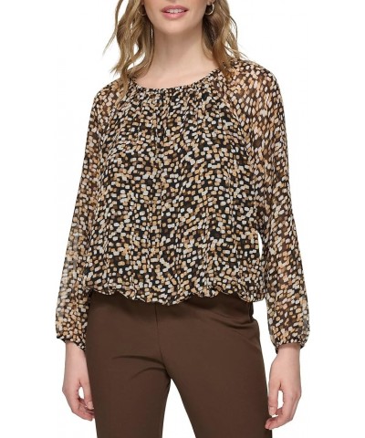 Women's Printed Long Sleeve Blouse Cantalpe/Demitse Mlt $33.36 Blouses