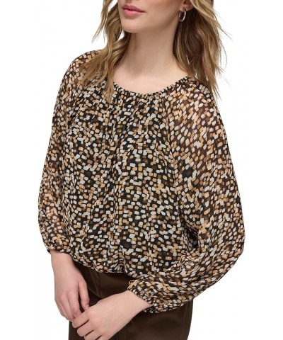 Women's Printed Long Sleeve Blouse Cantalpe/Demitse Mlt $33.36 Blouses