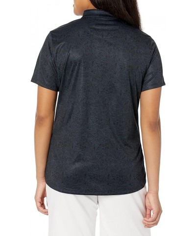 Women's Tropical Menagerie S/S Zip Polo Black $20.29 Shirts