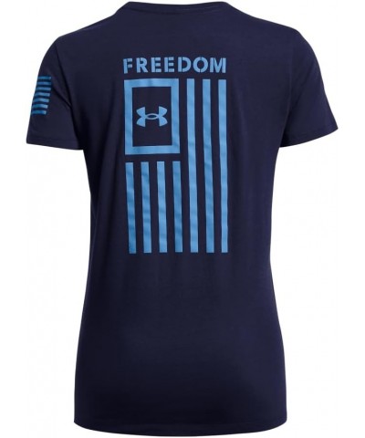 Women's New Freedom Flag T-Shirt (410) Midnight Navy / / Viral Blue $16.50 Activewear