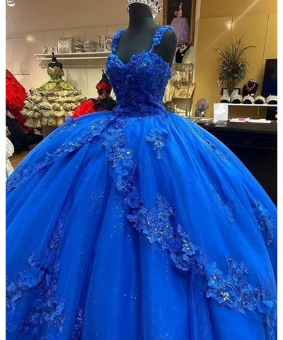 Woman's Off Shoulder Quinceanera Dress 3D Flower Applique Sweet 16 Ball Gowns Glitter Tulle Princess Prom Dress Light Green $...