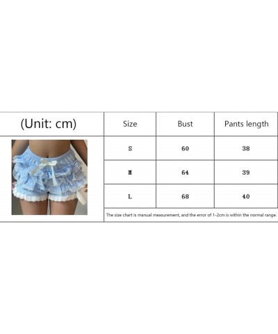 Women 's Lace Shorts High Stretchy Waist Bodycon Sheer Bottoms Layered Biker Shorts Crochet Y2k Mini Hot Pants 69blue $9.68 S...