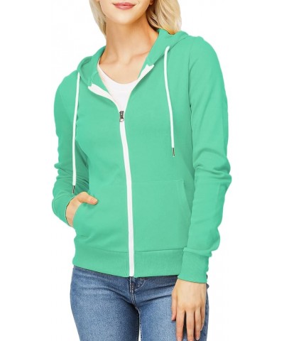 Women's Slim Fit Zip Up Hoodie Lightweight Long Sleeve Kangaroo Pocket Basic Casual wear Oscwohol030-spearmint $16.91 Hoodies...