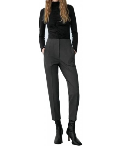 High Waist Dress Pant for Women Business Trousers Work Office Pants with Pockets Grey $21.38 Pants