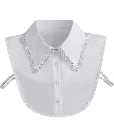 Lady Half Shirt Blouse Collar Detachable Fake Collar Dickey Collar False Collar for Women Girls White-j $8.99 Blouses