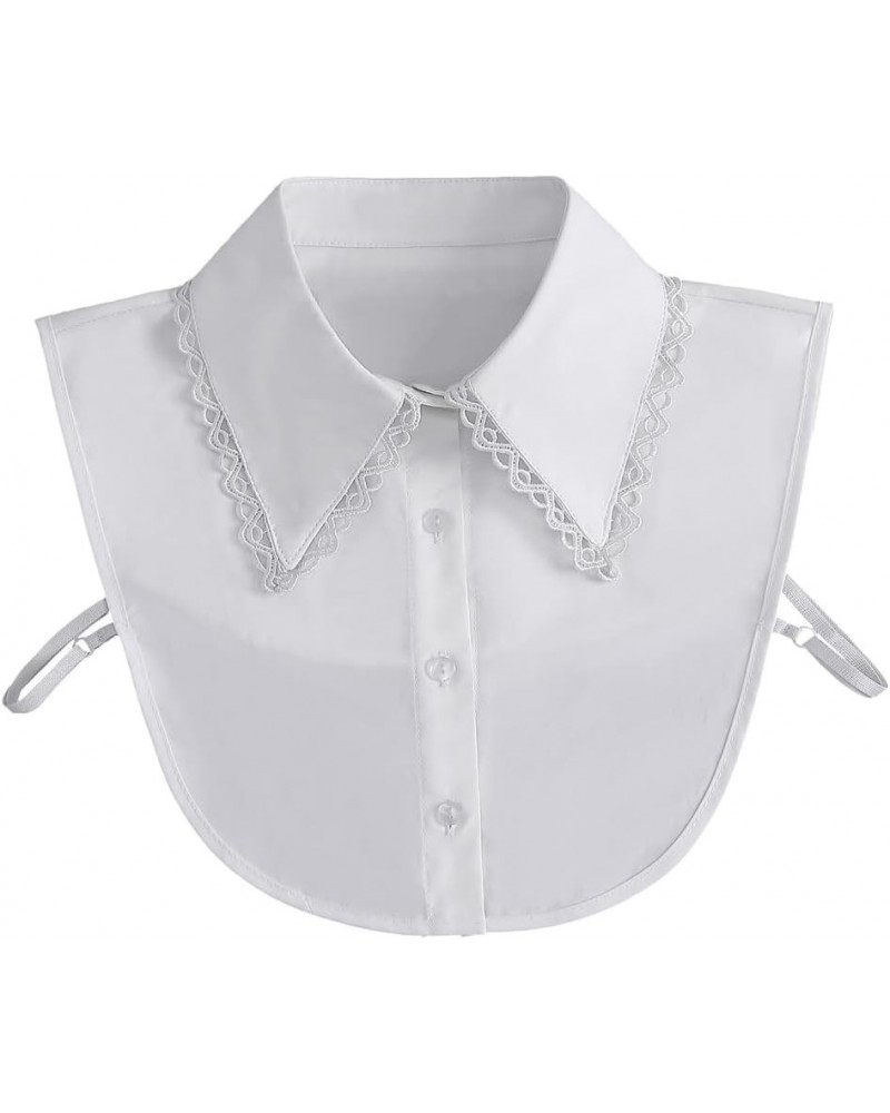 Lady Half Shirt Blouse Collar Detachable Fake Collar Dickey Collar False Collar for Women Girls White-j $8.99 Blouses