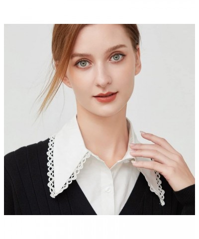 Lady Half Shirt Blouse Collar Detachable Fake Collar Dickey Collar False Collar for Women Girls White-j $8.99 Blouses