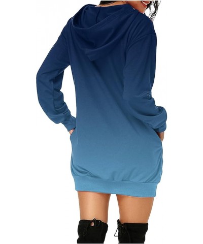 Womens Hooded Sweatshirt Dress Neon Color Hoodies Pullover Hooded Comfy Tunic Dress Fall Fashion Outfits Clothing J06-navy $9...