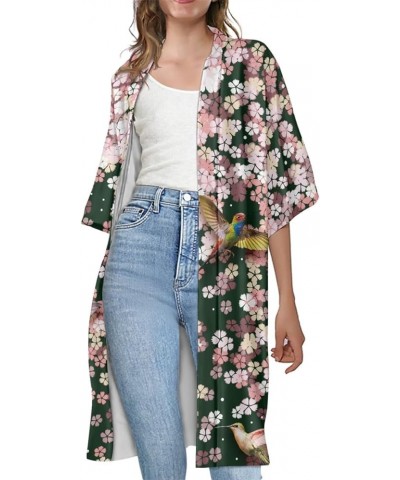 Women's Oil Painting Van Gogh's Starry Sky 3D Printed Long Cardigan Outwear Coat Plus Size S-4XL Hummingbird Sakura $11.61 Sw...