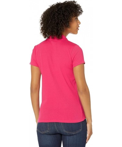 Y Rib Placket Polo Shirt Electric Fuchsia $10.61 T-Shirts