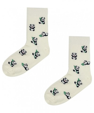 Cute Panda Animal Fun Cool Bee Pattern Ducks Novelty Cotton Crew Socks, Gifts Pack for Women and Girls, Size 6-9 Mixed_panda ...