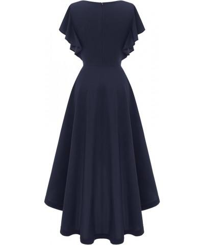 Formal Wedding Guest Dress, Modest Graduation Prom High Low Dress, Women's Cocktail Party Evening Dress 2024 Navy $10.50 Dresses