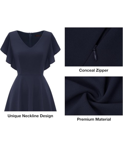 Formal Wedding Guest Dress, Modest Graduation Prom High Low Dress, Women's Cocktail Party Evening Dress 2024 Navy $10.50 Dresses